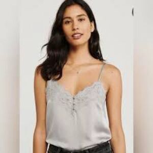 Vtg Abercrombie & Fitch S Satin Y2K Blue Lace Tank Coquette Dainty Camisole